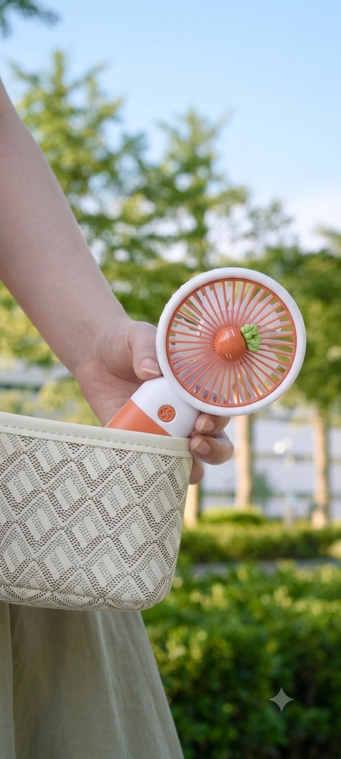 Mini Handheld Flower Fan, USB Rechargeable, 400mAh Battery, 40 Minutes Runtime, Compact Portable Design, Mint bule and Pink