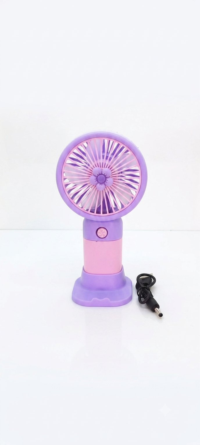 Mini Handheld Flower Fan, USB Rechargeable, 400mAh Battery, 40 Minutes Runtime, Compact Portable Design, Mint bule and Pink
